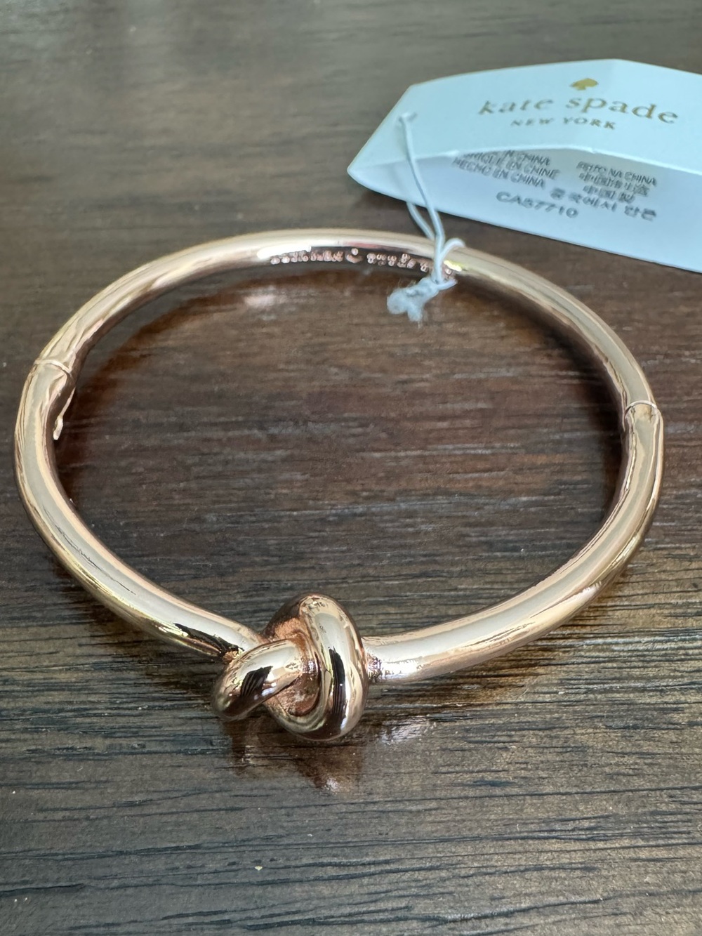 Kate Spade - Sailor’s Knot, Rose Gold, Hinged, Bangle Bracelet (NWT)